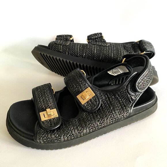 Dune London black woven chunky sandals Lockstockk size Eur 40 - Picture 5 of 13